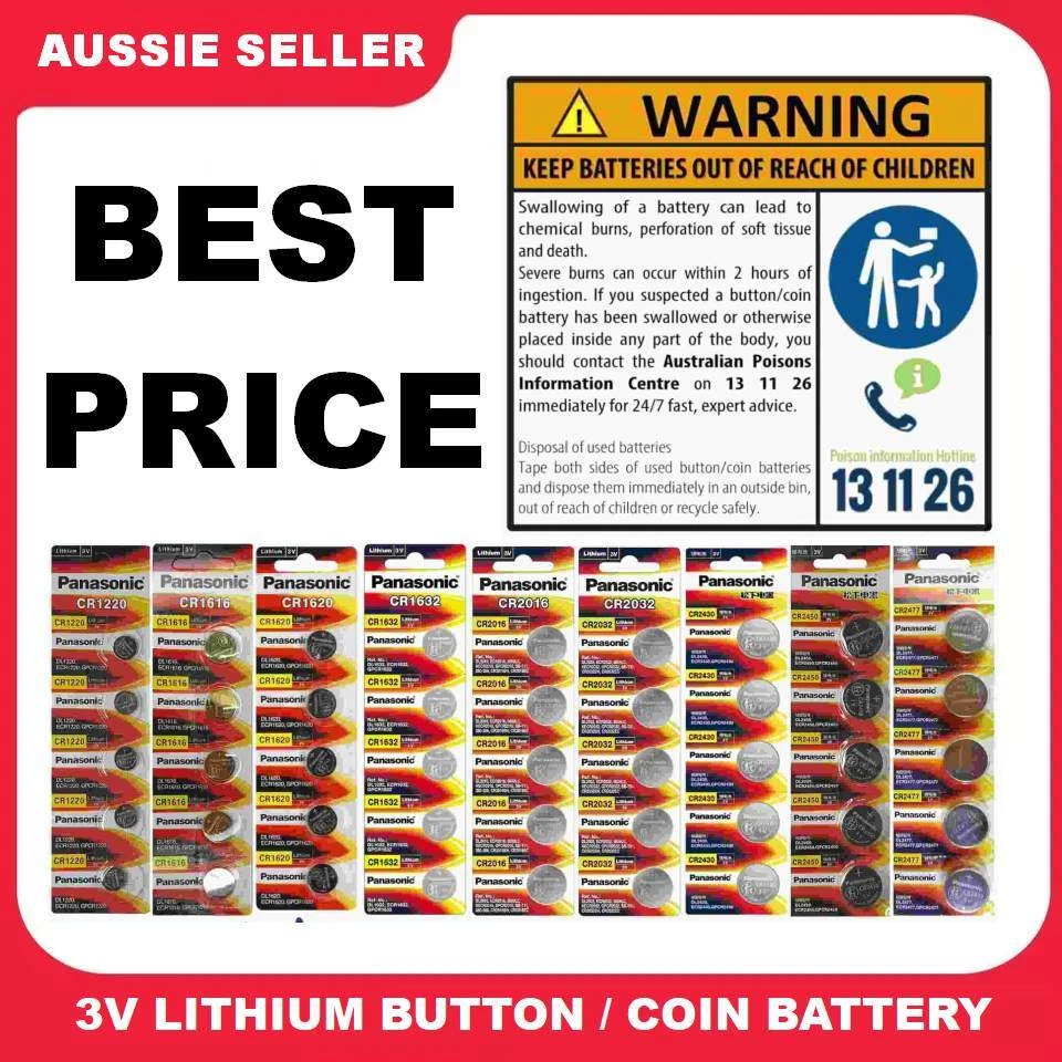PANASONIC BATTERY CR1220 CR1616 CR1620 CR1632 CR2032 CR2025 3V ROUND BATTERIES - image 1 of 4