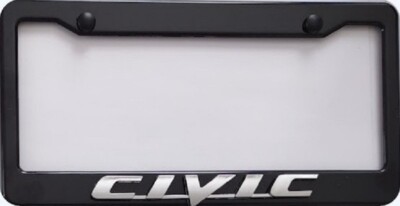 HONDA  CIVIC 3D  CHROME   SCRIPT DURABLE  BLACK ABS PLASTIC FRAME