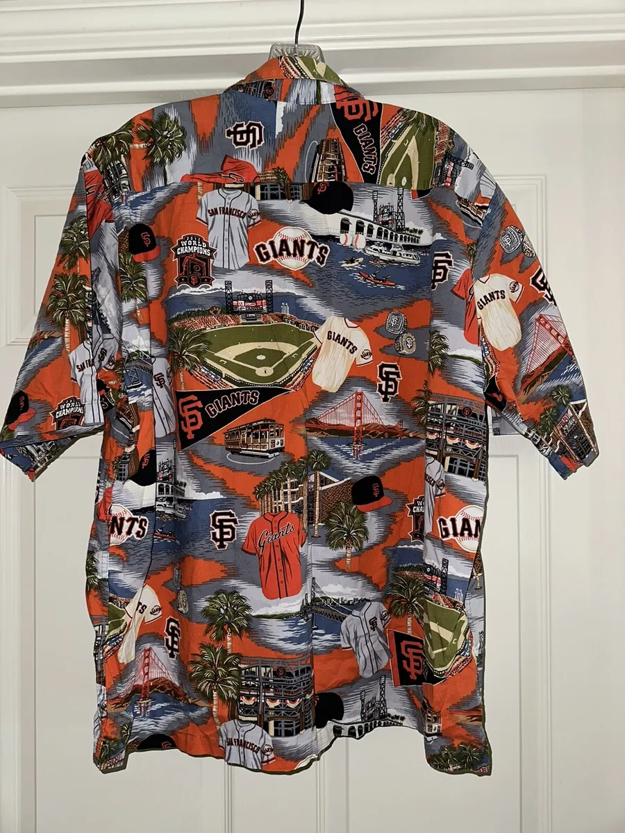 2014 World Series Reyn Spooner San Francisco SF Giants Hawaiian Shirt Large  L