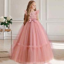 Girls Christmas Dress Flower Children Princess Clothes Long Party Gowns Vestido