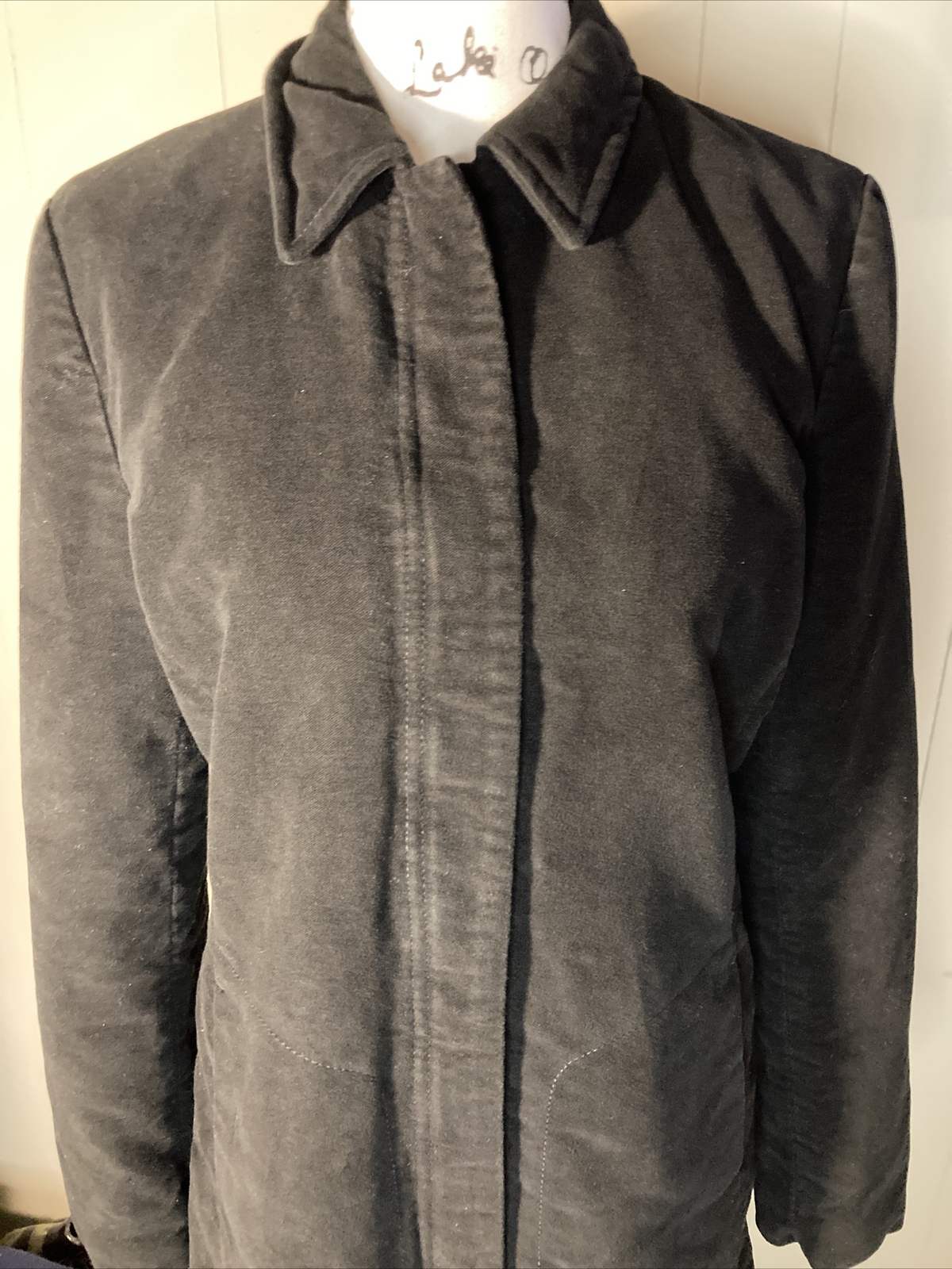 Zara Basic Midi Black Coat L EUC Side Pockets Lin… - image 10