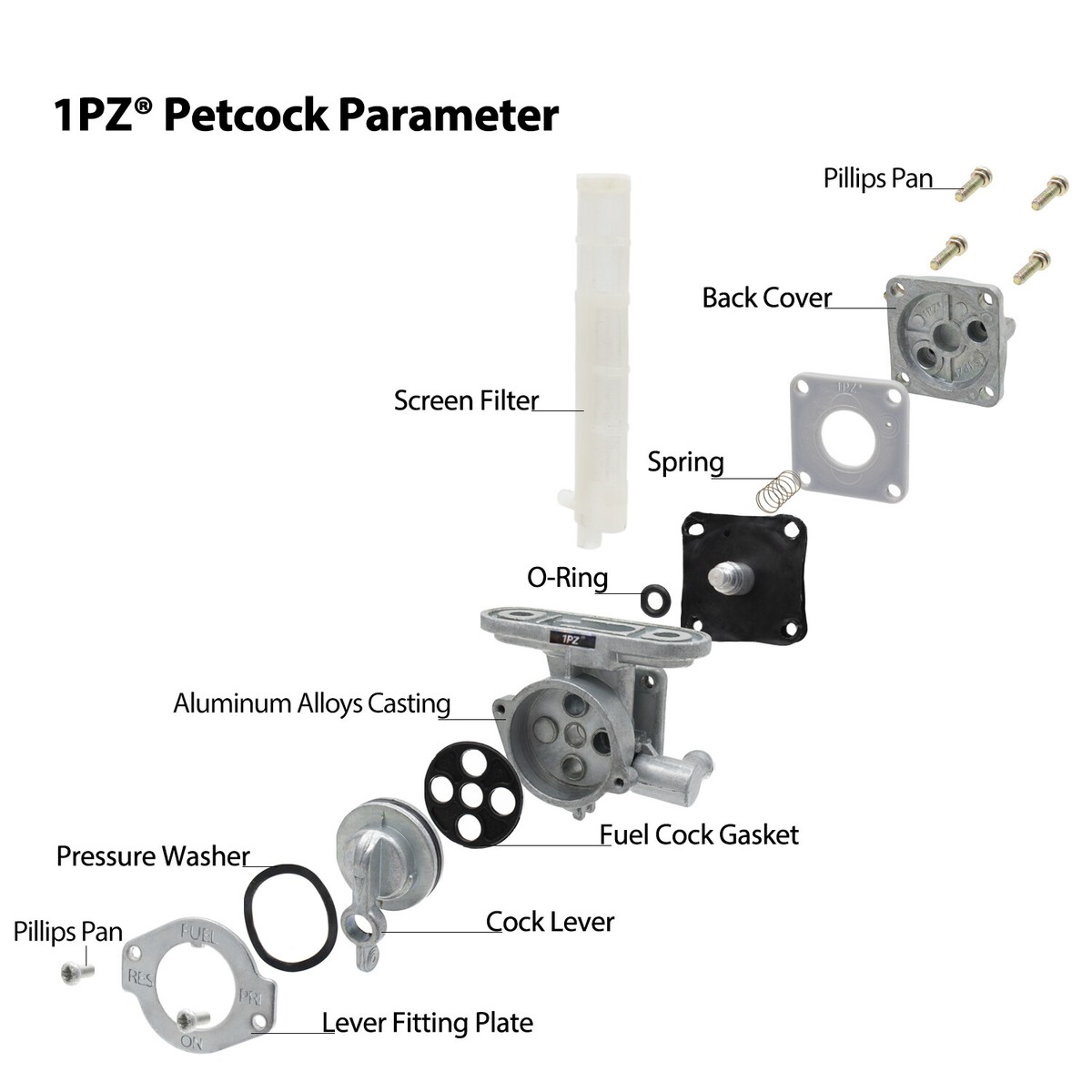 Fuel Valve Petcock For Suzuki GS550 GS750 EC GS850G GS1000G Fuel Valve Petcock For Suzuki GS550 GS750 EC GS850G GS1000G