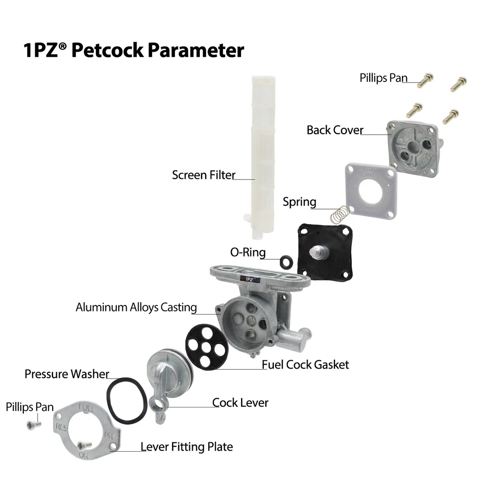 For Suzuki GS300L GS650 GS450L GS550 GS750 GS850G GS1000G Fuel Valve Petcock - Image 2 of 4