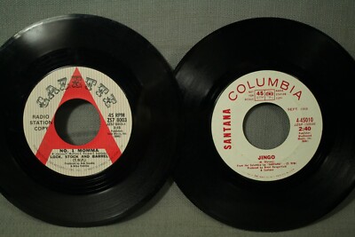 lot 2 45 records Santana Jingo Lock Stock and Barrel radio station  promo