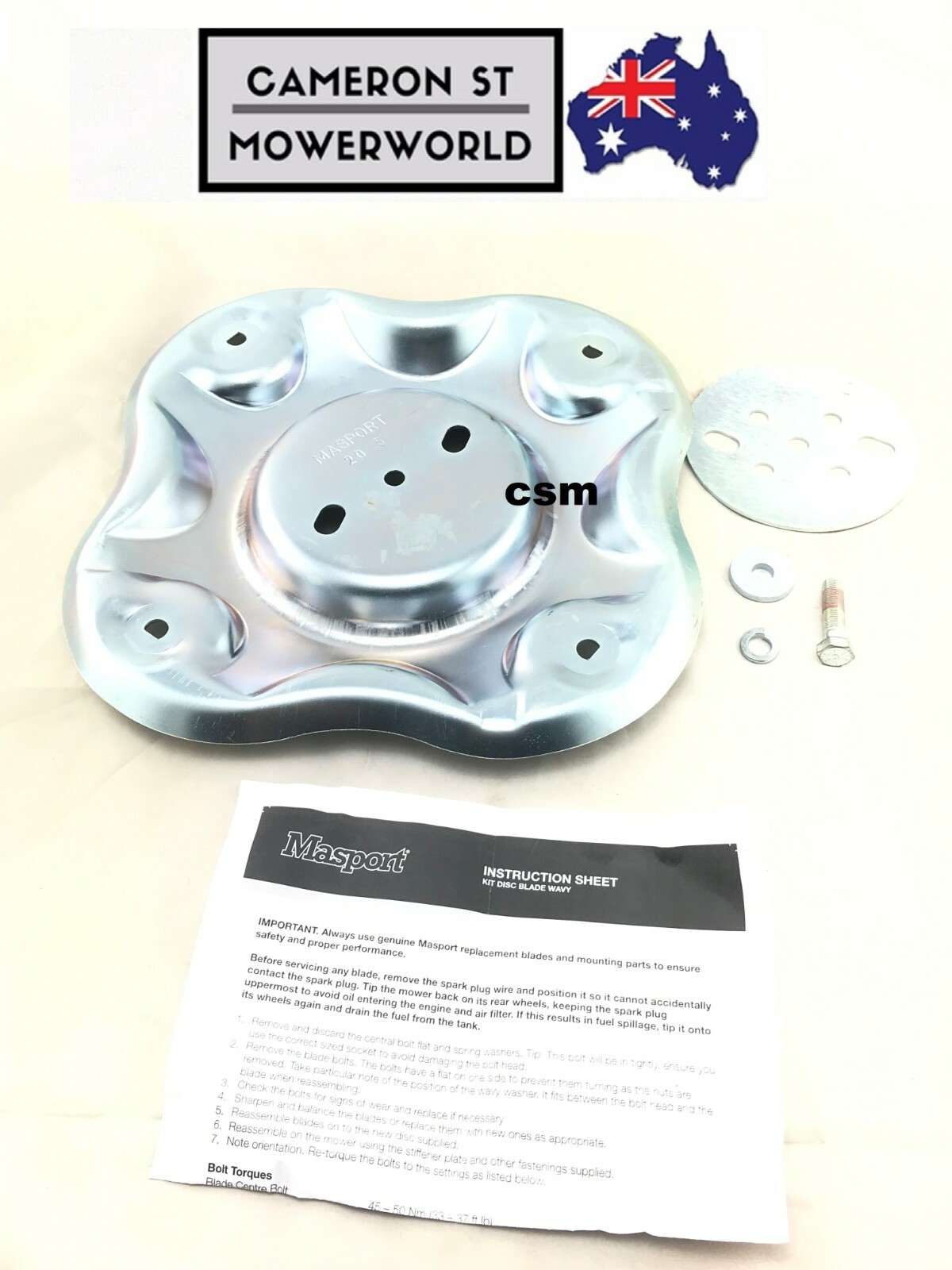 Genuine Masport QuadCut High Quality Heavy Duty Blade Disc Fit 18'' 19