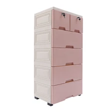 Plastic 6Cabinet Locker Drawers Storage Dresser Bedroom Clothes Organizer Towers