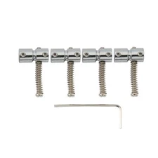 Musiclily Pro 4Pcs Chrome 19mm Bridge Saddles For 4 String Precision Jazz Bass