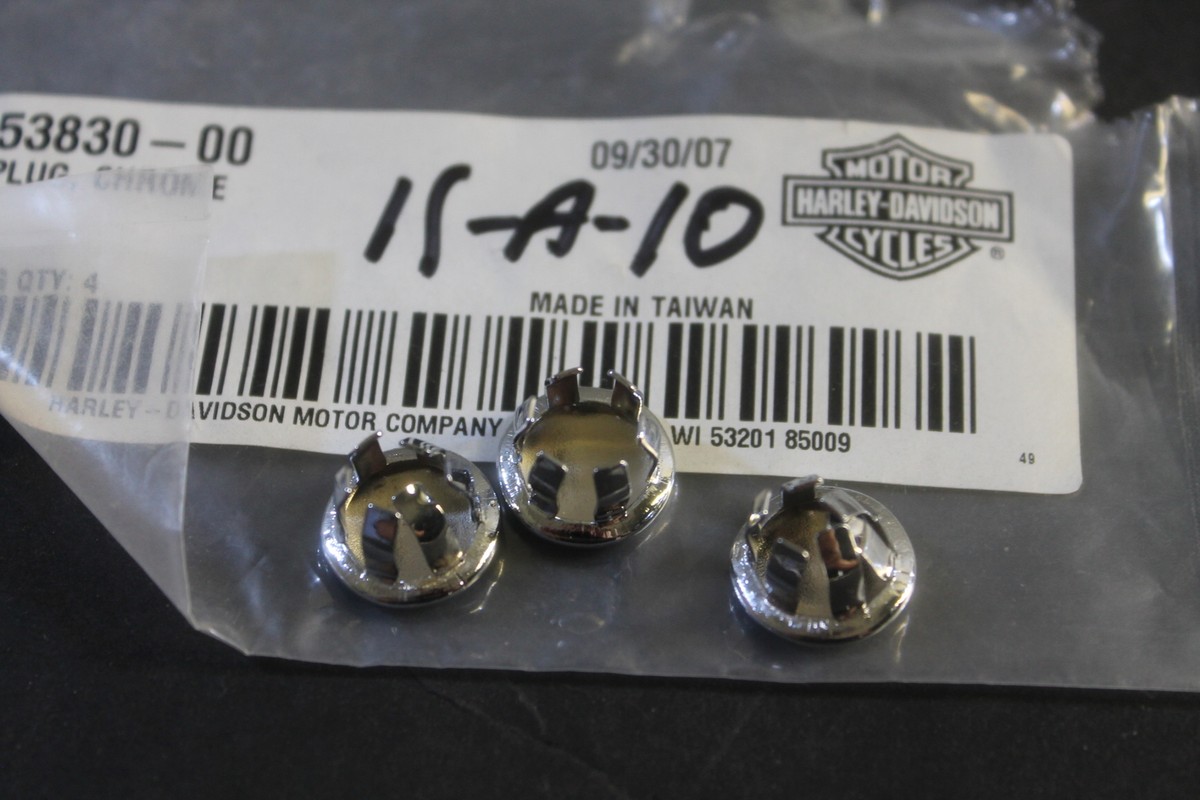 NEW Genuine HARLEY Davidson CHROME HOLE PLUG *QTY 3* OEM NEW Genuine HARLEY Davidson CHROME HOLE PLUG *QTY 3* OEM