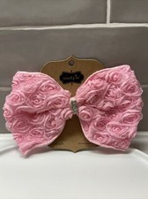 Mud Pie LIGHT PINK ROSETTE BOW Jeweled Bow Hair Clip 6  LARGE Dance Cheer NWT