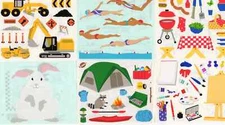 Mrs Grossmans Stickers Choice Heavy Equipment Swimmers BBQ Picnic Rabbit Camping