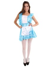 Women s Naught French Maid Dress Costume ,Uniform Costumes Medium Blue,HC-1215