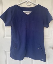 Grey's Anatomy by Barco Women's Blue Scrub Top Size XS Extra Small Short Sleeve