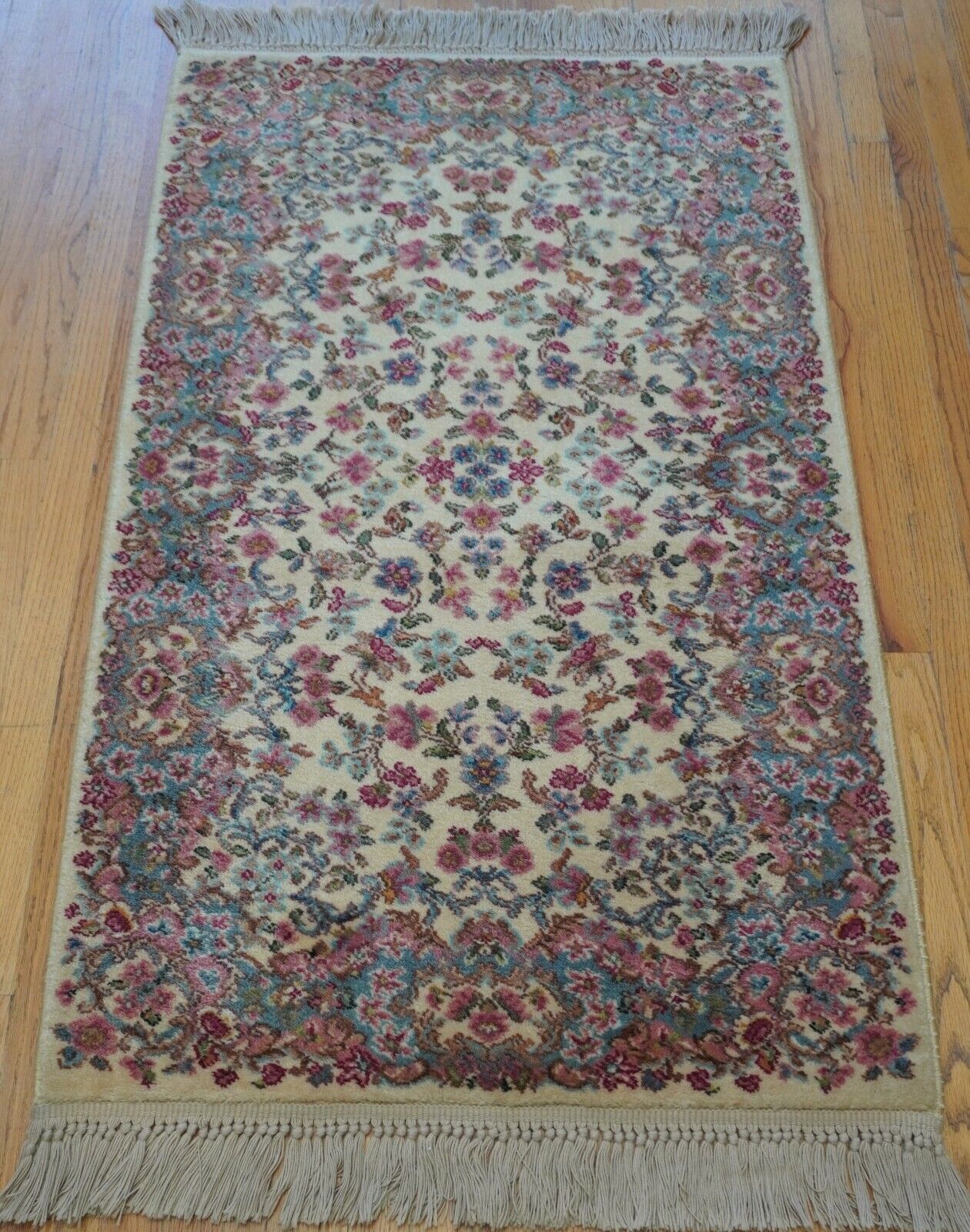 2'10" x 5' Karastan 700-788 Ivory Kirman Wool American Carpet Area Rug Cleaned 