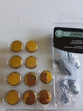 10 Pack Solid Brass Lacquered 1 1/4' Round Door Knobs