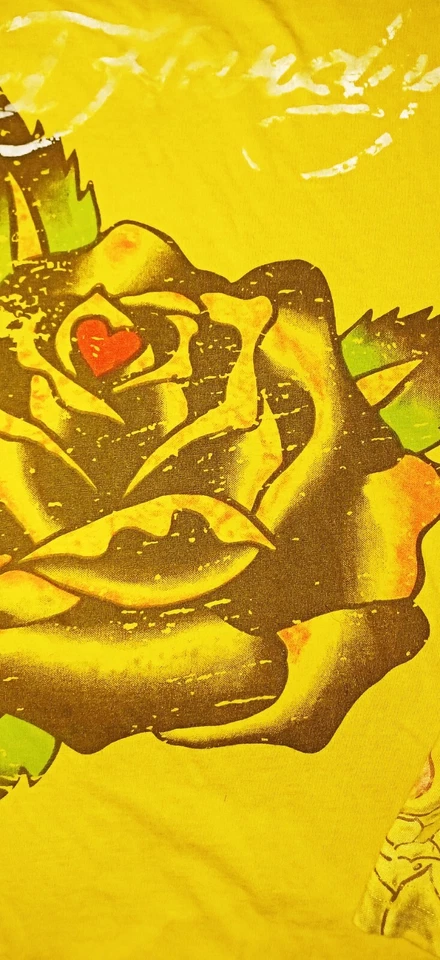 Camisa tatuaje manga larga Ed Hardy niñas vintage dorada mostaza Y2K talla 8 niños usada en excelente estado Foto 4 de 4