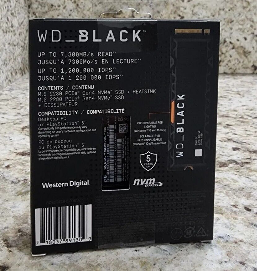 Western Digital WD BLACK 2TB SN850X with HEATSINK (PS5 Ready Western Digital WD BLACK 2TB SN850X with HEATSINK (PS5 Ready