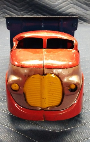 Original 1940's Wyandotte Pressed Steel Toy Dump Truck Red Blue Good Cond. - Picture 8 of 9