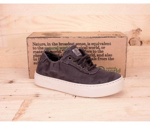 Natural World Old Ima black Sneaker used look schwarz vegan Spanien - Bild 6 von 33