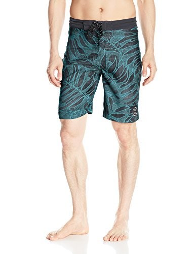 Drift Men's Nomad Board Shorts, Waves/Leaves Turquoise, 40 - Picture 1 of 1