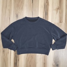 LULULEMON Perfectly Oversized Crew Logo Spell Out Sweatshirt Womens 4 Black