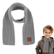 Kids Winter Knit Scarf Soft Knitted Neck Warmer Wrap Warm Boys Girls Gift