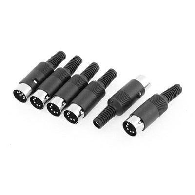 6 Stk Plastik Handgriff 5 Pin DIN Stecker Lot Kabel Verbinder für Computer