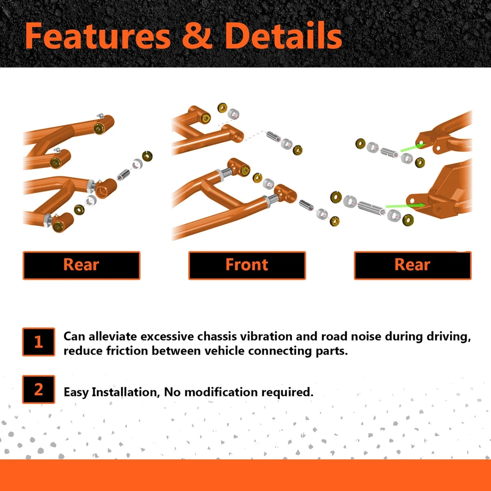 Комплект втулок A-образного рычага WEISEN UTV для Polaris Ranger XP 1000 2018-2020 годов выпуска на замену от оригинального производителя - Изображение 3 из 4