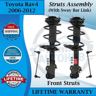 Monroe OEM Front Strut With Sway Bar For 2006-2012 Toyota Rav4 Lifetime Warranty
