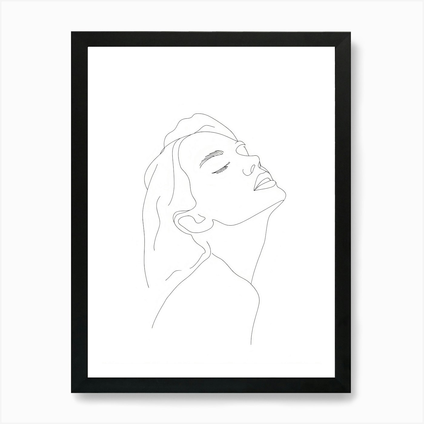 Line Drawing Of A Woman Art Print Framed Wall Art Poster Canvas Print Picture