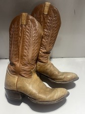 Vintage Tony Lama Brown Cowboy Boots Women s size 8 1/2 Mens Size 7