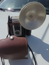 VG, VINTAGE, TESTED Argus Super 75 with EX Original Leather Case  Flash