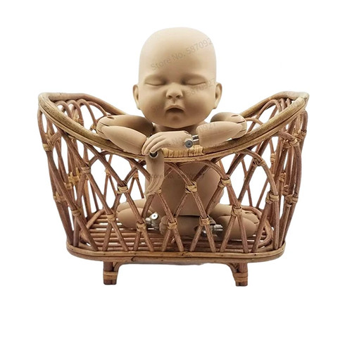 Newborn Props Bed Baby Chair Crib Retro Basket Posing Accesorios for Boys Gorls - Picture 25 of 33