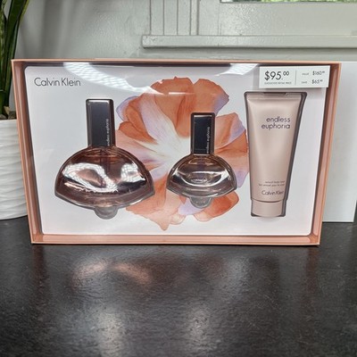 HTF Calvin Klein Endless Euphoria EDP Gift Set 1.4 & 4 oz Perfume Spray & Lotion