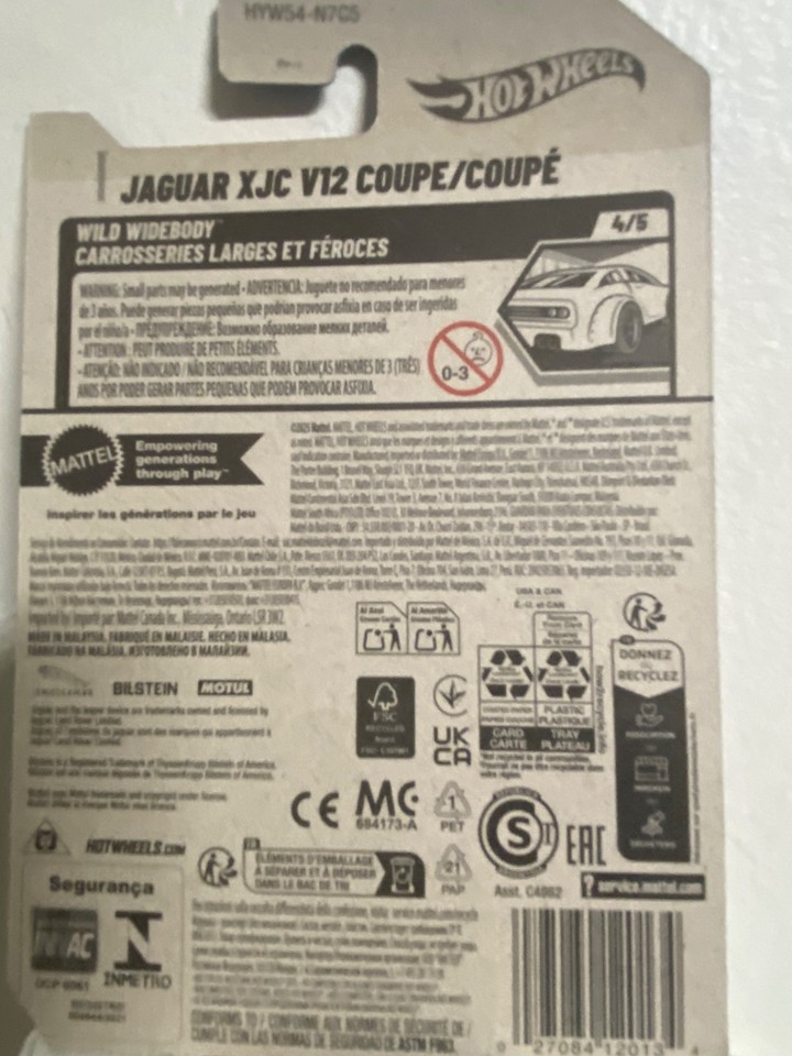 Hot Wheels 2025 - Jaguar XJC V12 Coupé - Boîte Principale #... - Modèle Diecast 1:64 - Presque Neuf