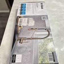 Kraus Bolden Pull-Out Brass Kitchen Faucet, Single-Hole, High Arc, Lever Handle