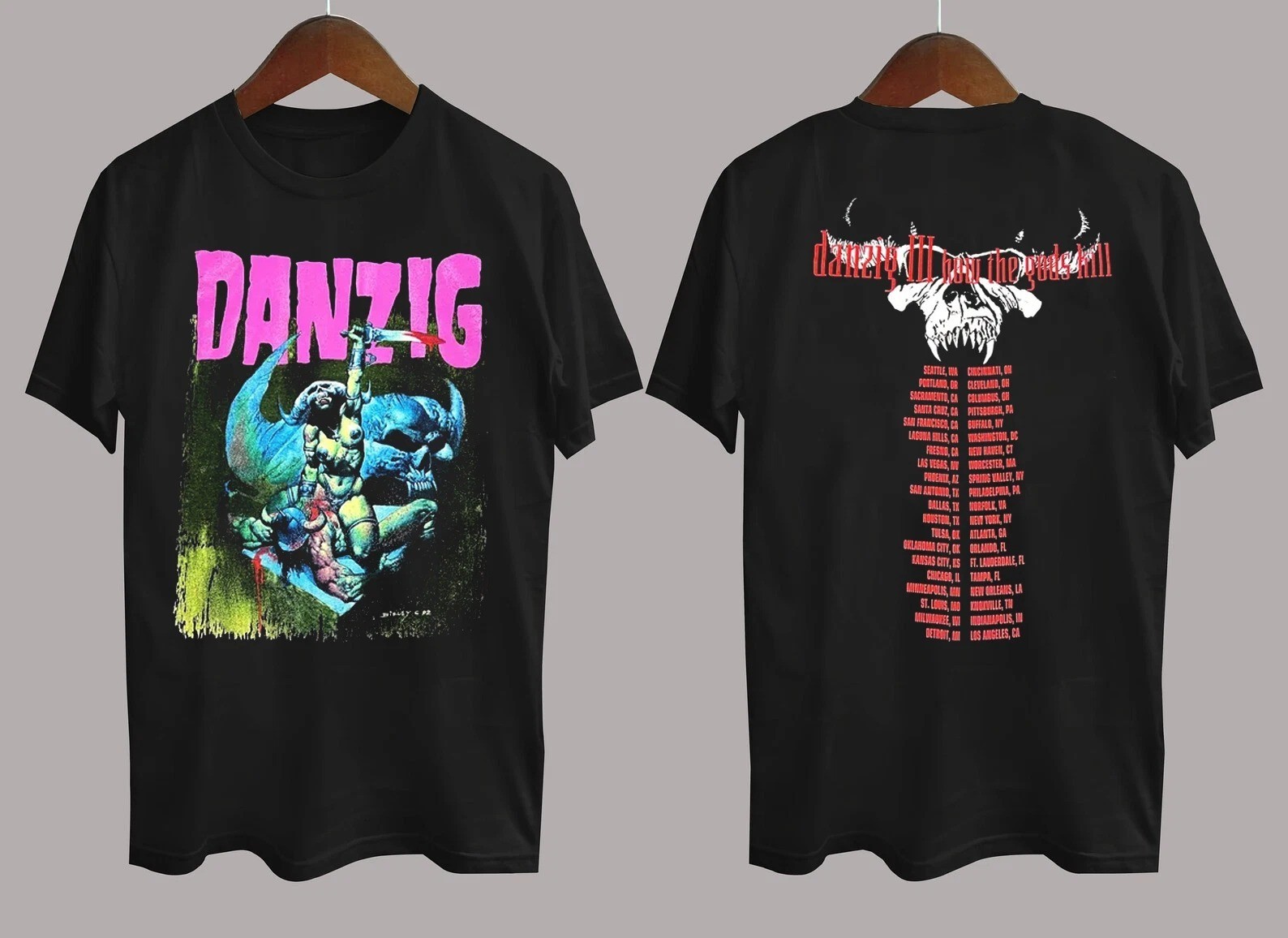 DANZIG III How The Gods Kill Heavy Cotton Black All Size T Shirt