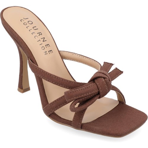 Journee Collection Womens Cilicia Brown Strappy Sandals 11 Medium (B,M) 3233