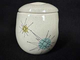 Vintage Franciscan Starburst Atomic Sugar Bowl Dish with Lid