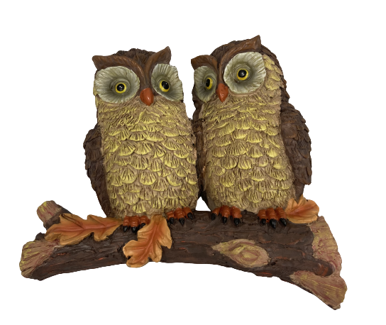 Baby Owls Tree Branch Hanger Garden Hanging Ornament Outdoor Decor Cute Resin
