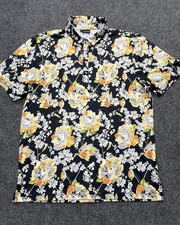 Bad Birdie Golf Polo Shirt Mens Size XL Floral Print Short Sleeve Performance