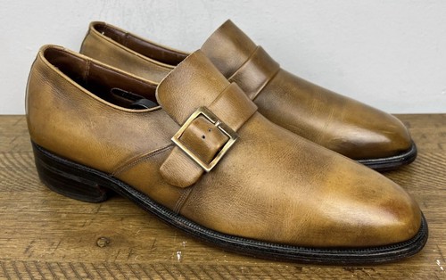 Allen Edmonds Dress Shoes Men 9 Walnut Brown Leather Single Monk Strap Plymouth - Picture 3 of 14