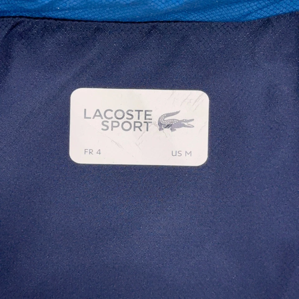 Chaqueta deportiva Lacoste para hombre M azul a rayas forrada con cremallera cortavientos tenis Foto 4 de 4