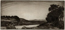 David Waterson Signed Etching Sundown - Scotland 1909
