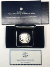 2001-P American Buffalo Proof Silver Dollar w US Mint OGP - Box & COA