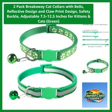 Adjustable Reflective Cat Collars with Breakaway Buckle - 2 Pack for Kittens