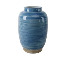 Artissance AM83650803 16 in. Tall Sky Blue Porcelain Small Vase (Décor)