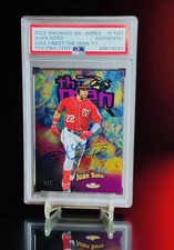 Juan Soto The Man 1/1 2020 Finest Throwback PSA 2022 Topps Archives On Card Auto