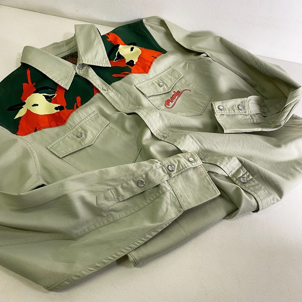 Vintage MAMBO Loud Shirt Western Pearl Snap Button Long Sleeve Cowboy Cowgirl M - image 3 of 4