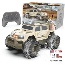 Amphibious Remote Control Car 1:14 Electric Vehicle 4WD for Boys Age 8 Beige
