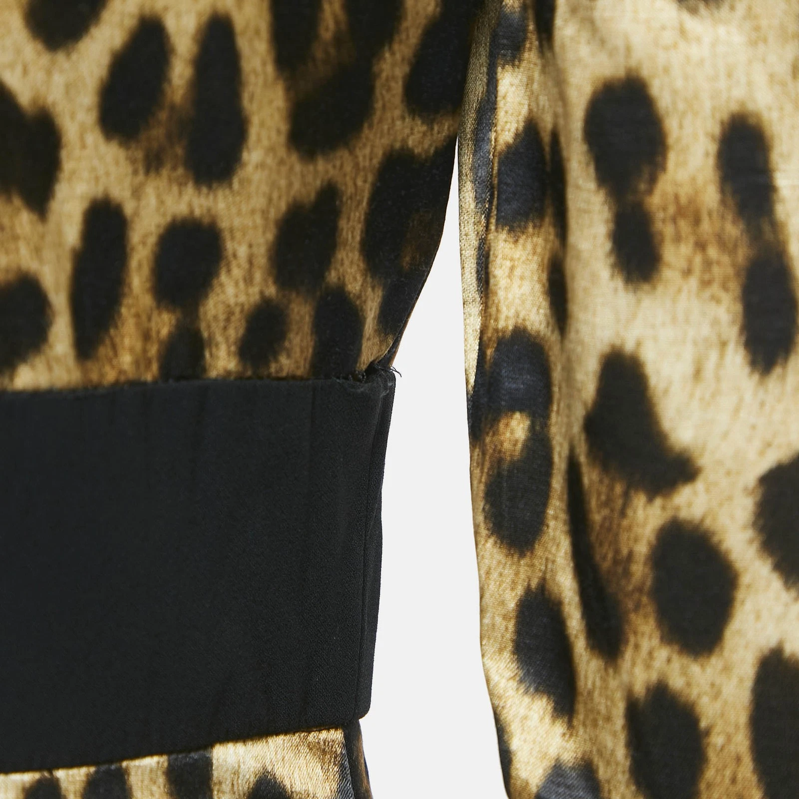 Abito Camicia Moschino Couture Marrone Stampa Leopardata Misto Cotone S